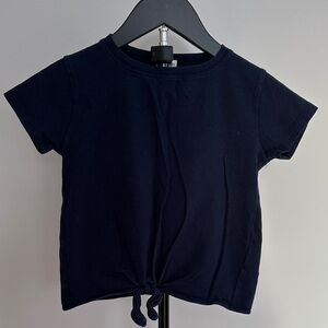 Crewcuts Dark Navy Blue Tie-Front Kids Tee